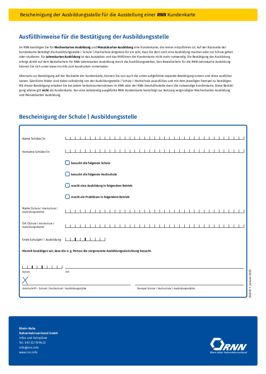 Vordruck Bescheinigung Ausbildungsstelle