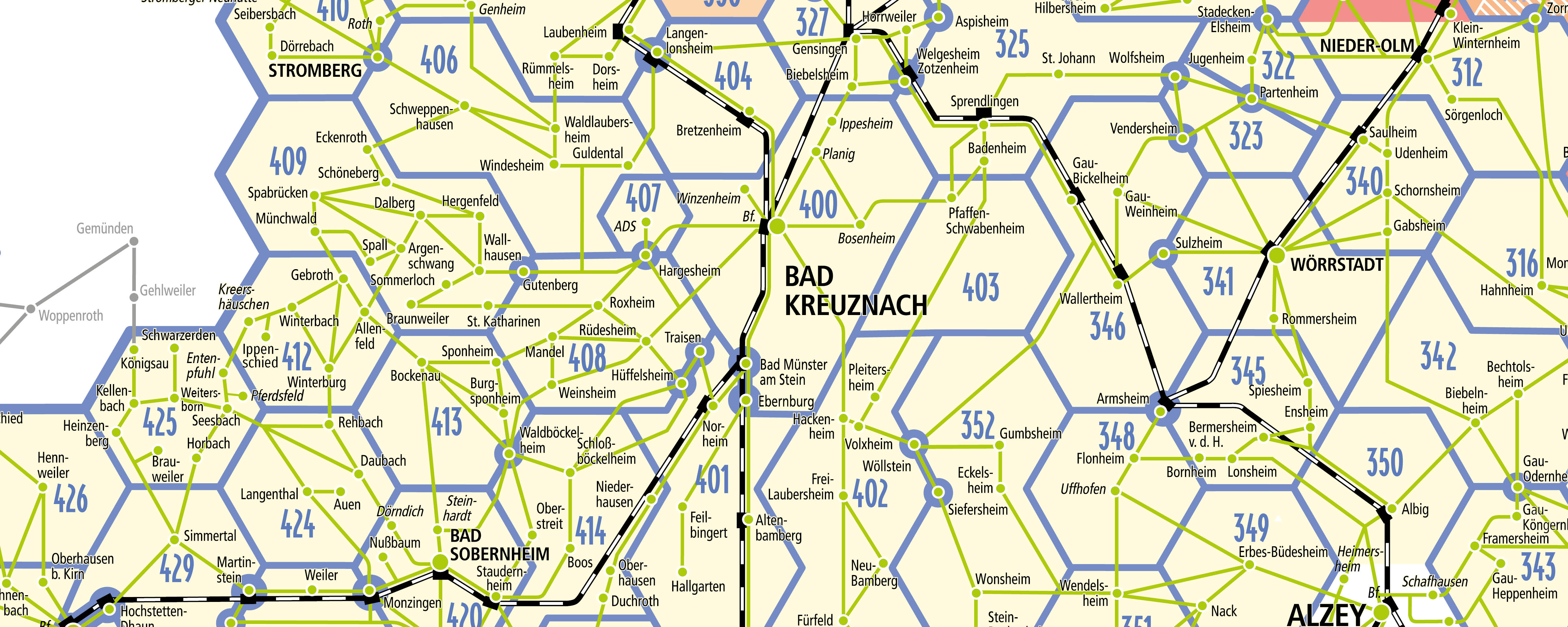 RNN-Wabenplan an neue Linienführungen angepasst