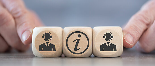 Würfel mit Service-Icons